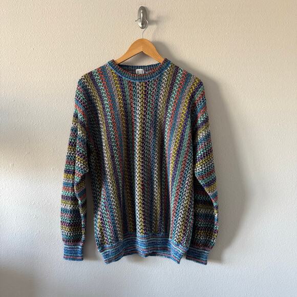 Vintage Mondo di Marco M.D.M Mens Sweater Abstract Made in Italy Sz LARGE (52) - Picture 1 of 13